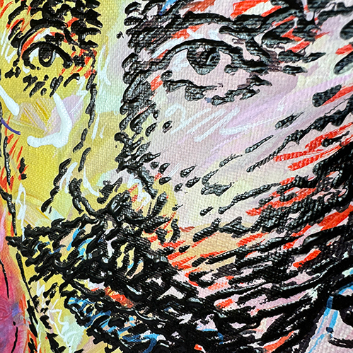 Jose Marti canva 16x20 face detail by Carlos Apitz pop art