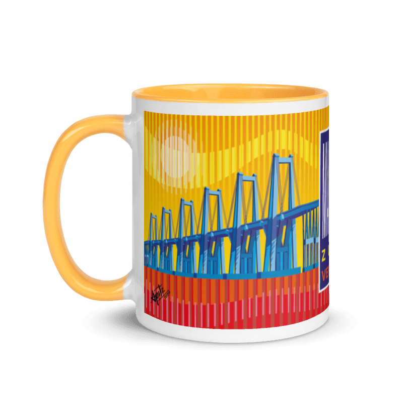maracaibo lake mug 11oz yellow by Carlos Apitz