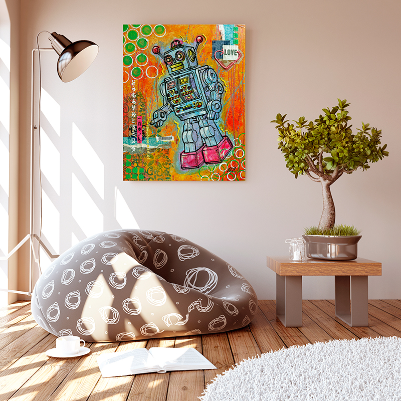 doma arigato soma robotto painting room decoration by carlos apitz